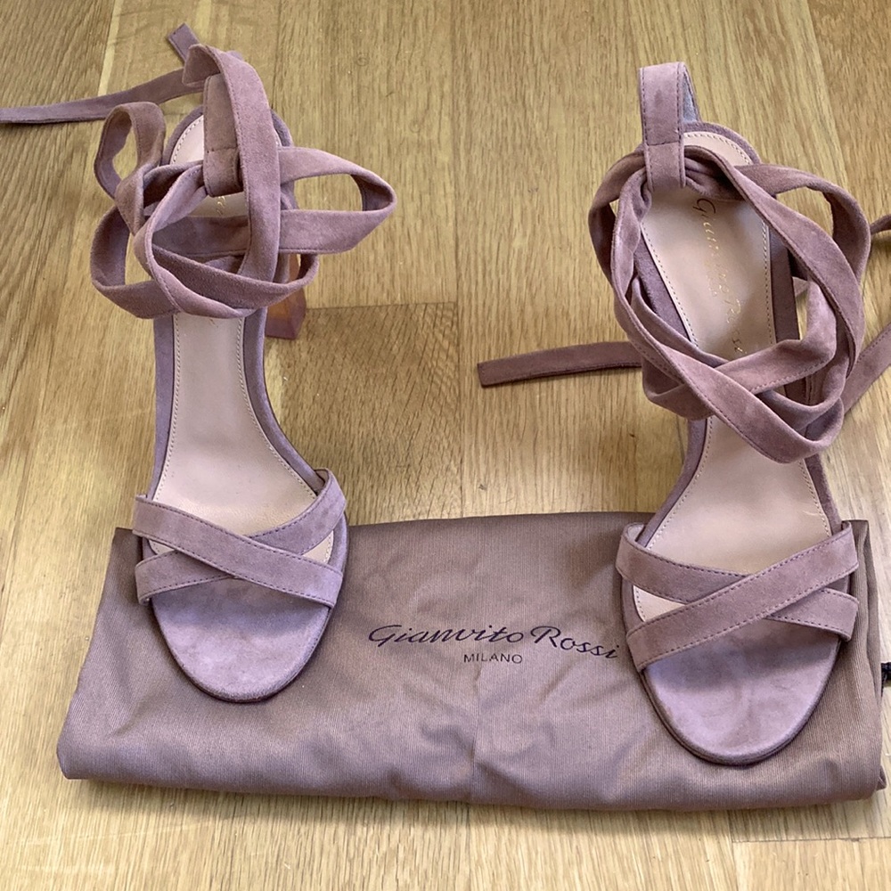 Gianvito Rossi Ankle Wrap Sandals - Dusk/Rose Color- size 37.5, Never worn